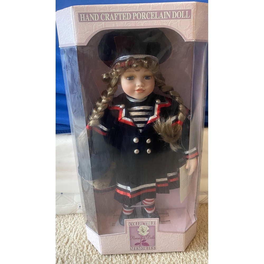 Collectible Memories Vintage Sailor Porcelain Doll Julie with A Teddy Bear Kmart